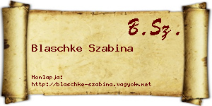 Blaschke Szabina névjegykártya